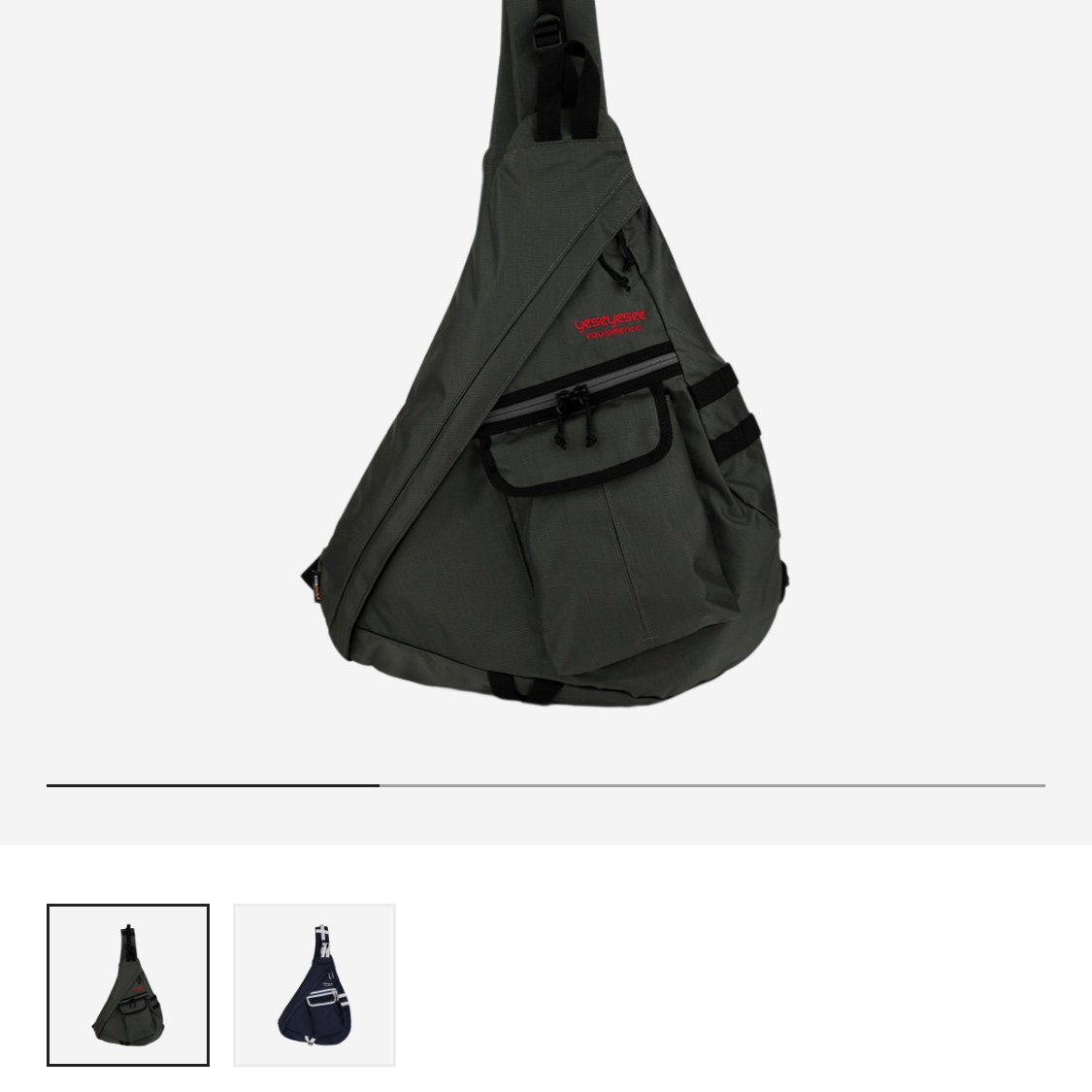 YESEYESEE Y.E.S Handy Sling Bag Charcoal 착용 스타일