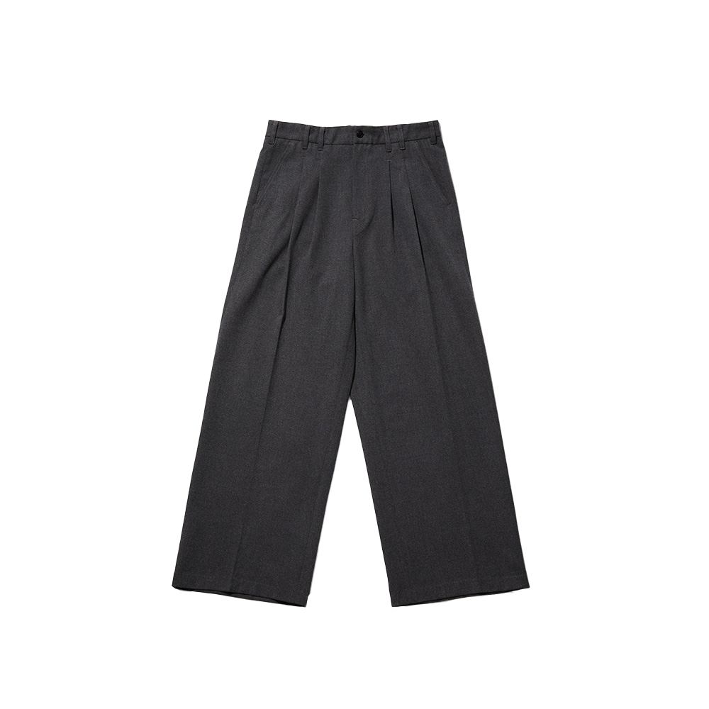 오가프 투턱 와이드 팬츠 그레이(OGARP Two Tuck Wide Pants Gray)