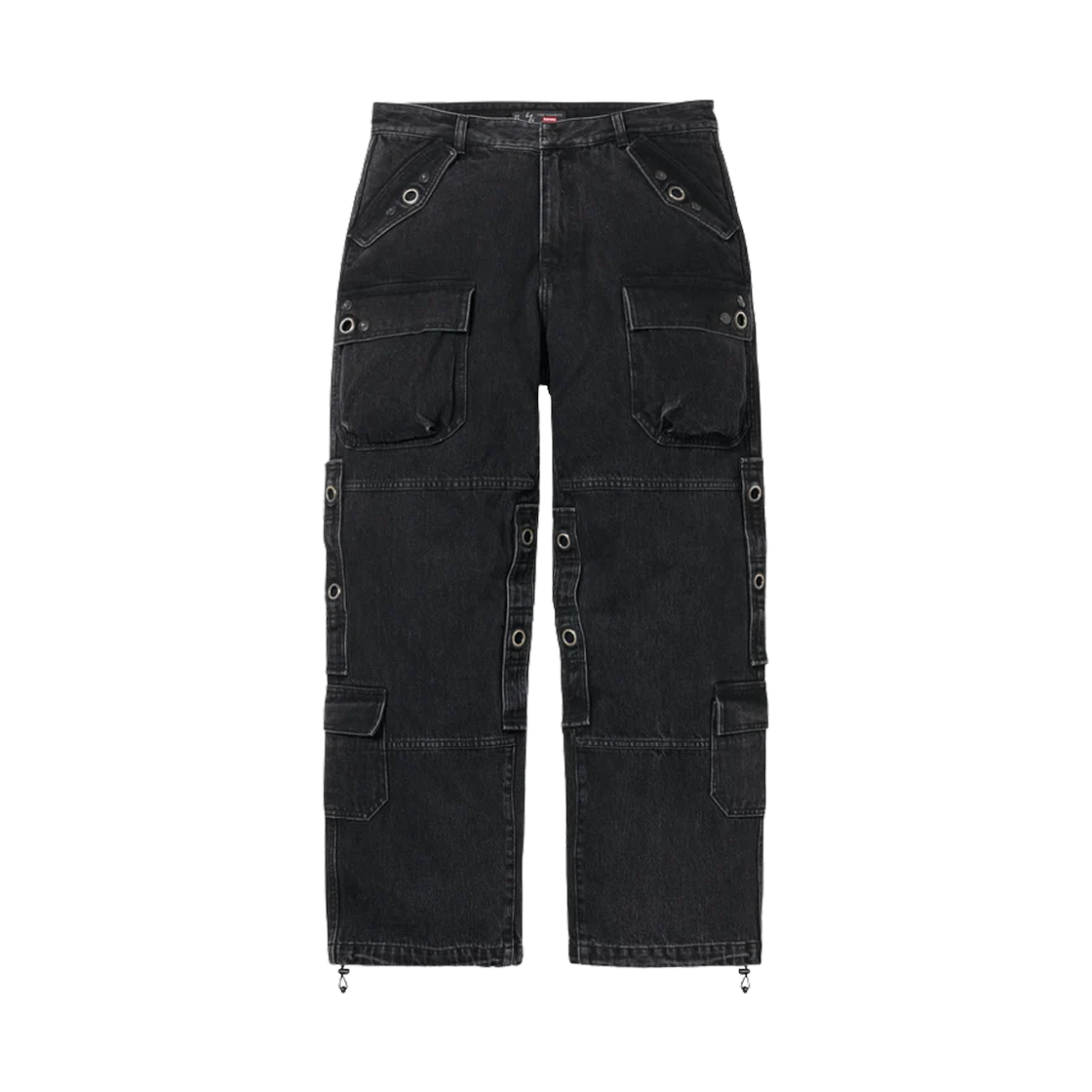 슈프림 x Y's 바이 요지 야마모토 데님 유틸리티 팬츠 워시드 블랙 - 25FW