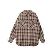 OGARP Concho Oversized Check Shirts Blue brown