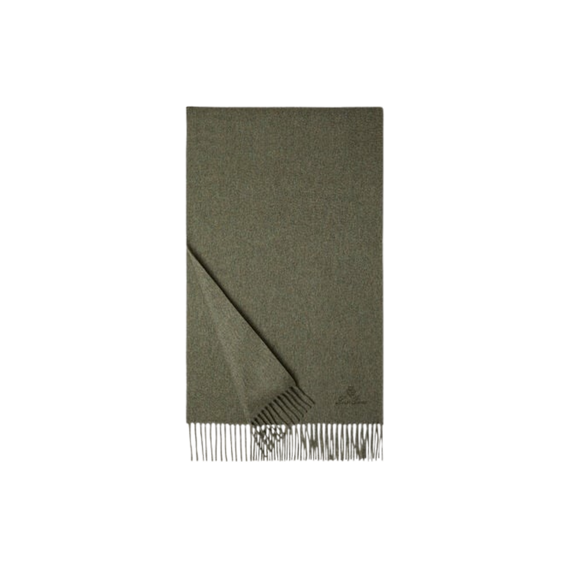 (W) 로로 피아나 그란데 유니타 캐시미어 스카프 슬레이트 클로버 멜란지((W) Loro Piana Grande Unita Cashmere Scarf Slate Clover Melange)