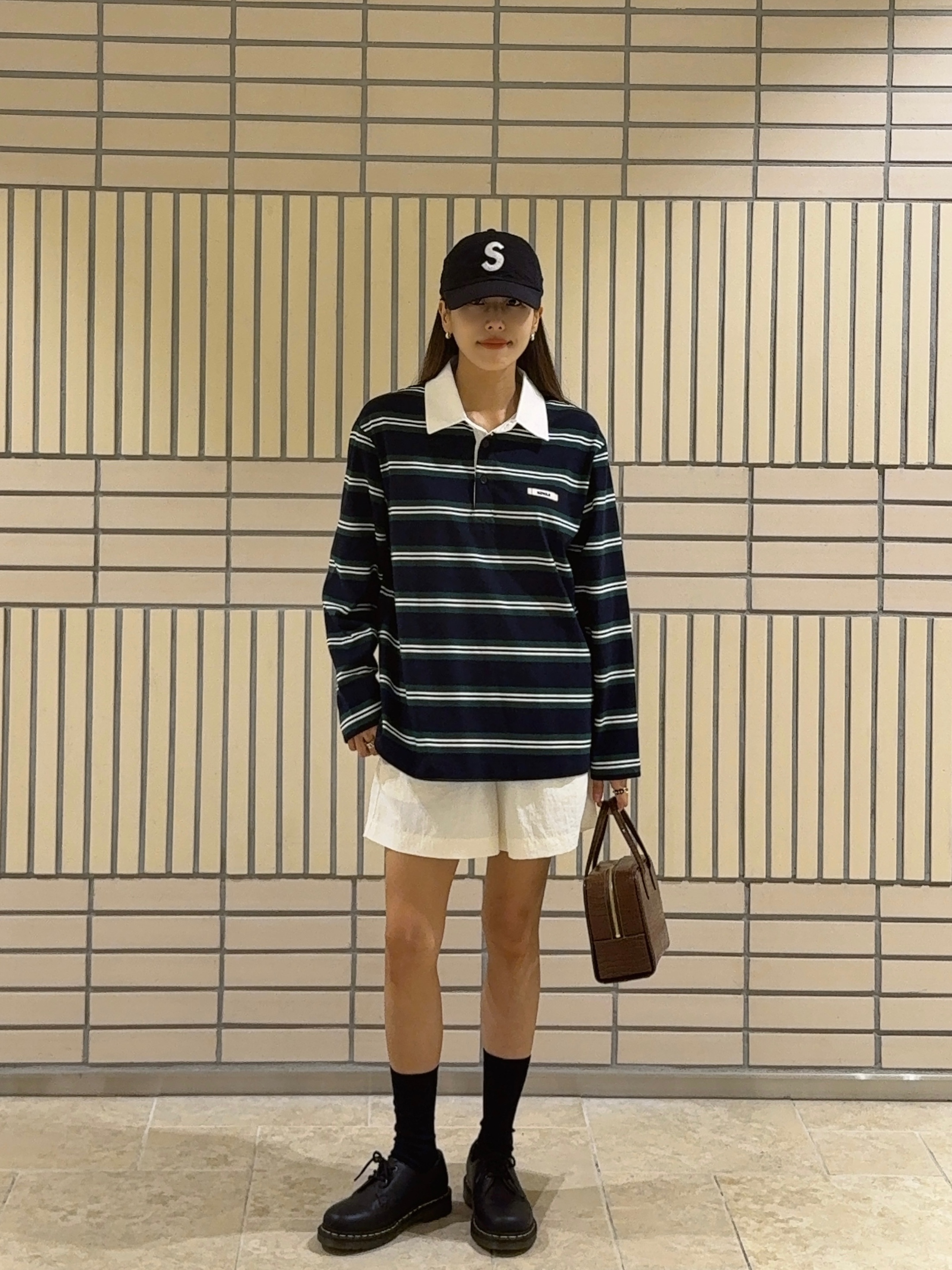 Supreme Seersucker S Logo 6-Panel Black - 24SS, Dr. Martens 1461 Nappa Black 착용 스타일 - 2