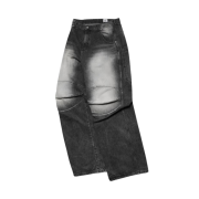 MJD 3D Knee Denim Pants Black