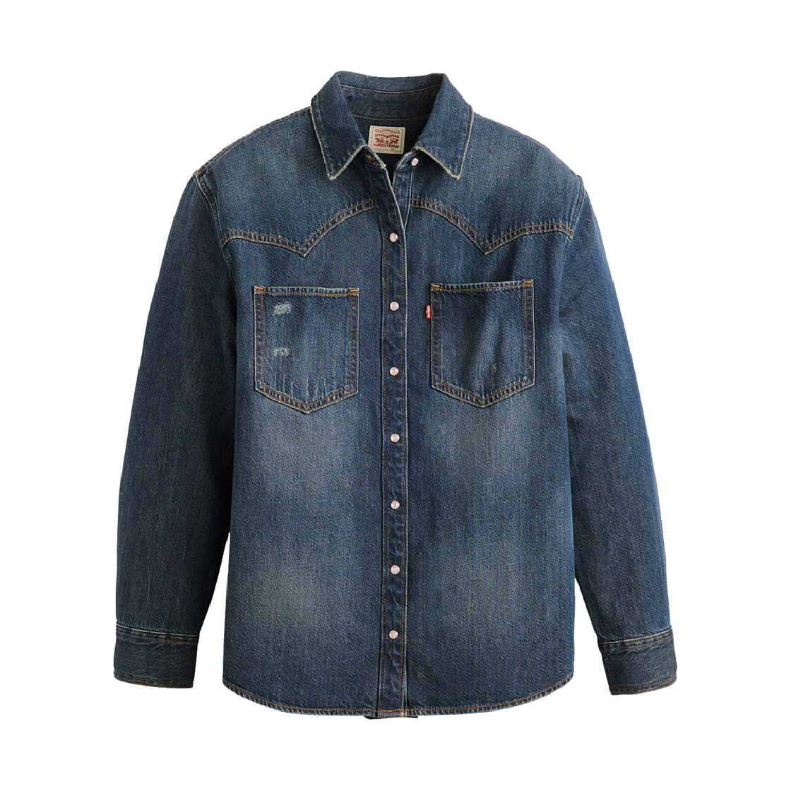 리바이스 우먼 티오도라 웨스턴 셔츠 미디엄 인디고