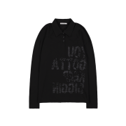 Fancy Club Back Cross Over Fit Collar Tee Black