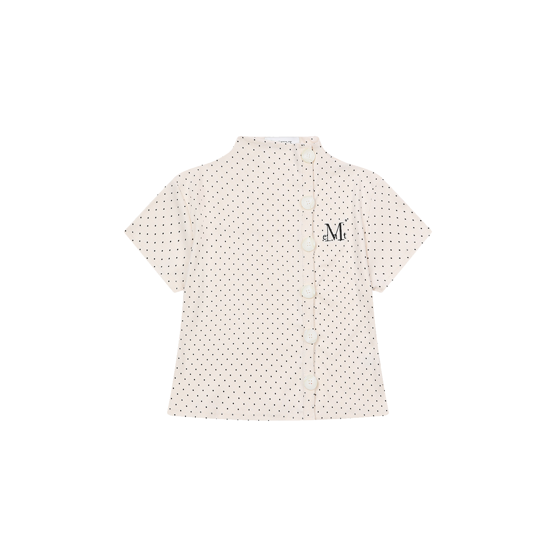 P0000BDL MUCENT Minuit Button Mini Dot Half Cardigan (2Color) Ivory