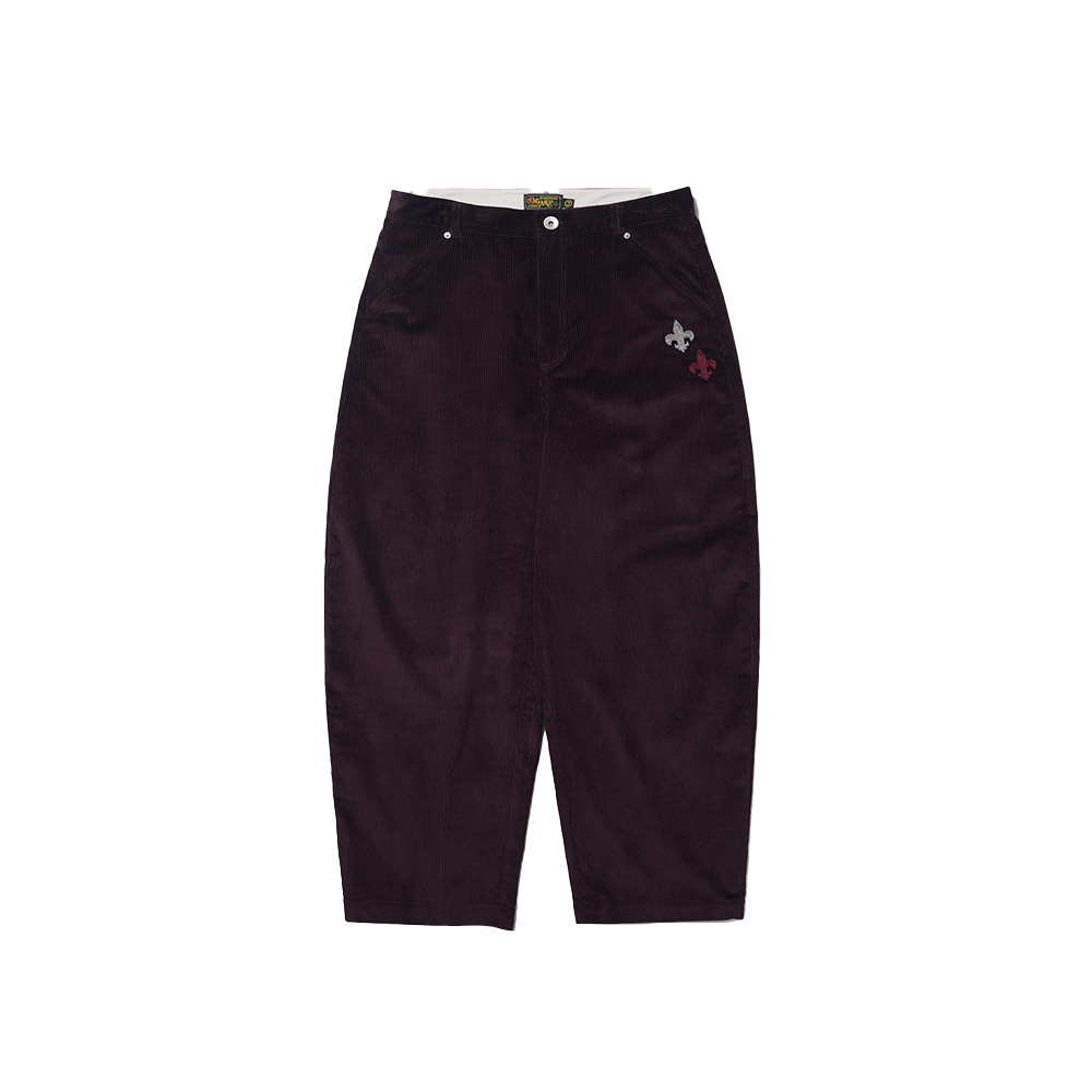 O25FFPT008PU OGARP Corduroy Embroidery Curved Pants Purple
