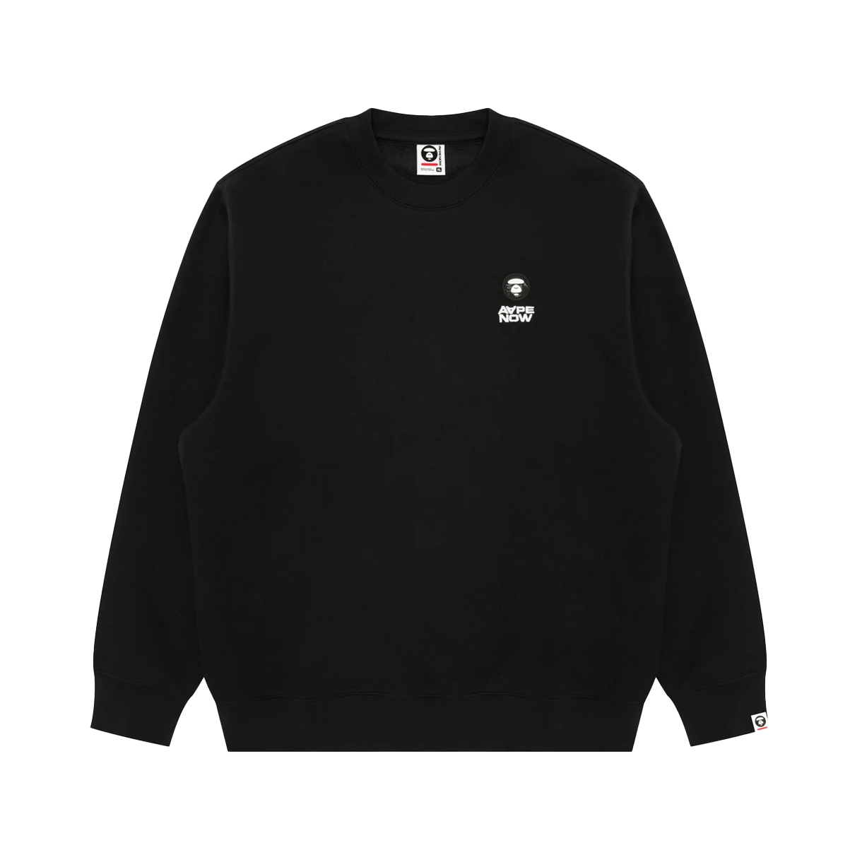 에이프 나우 크루 넥 스웨터 블랙 - 25FW(AAPE Now Crew Neck Sweater Black - 25FW)