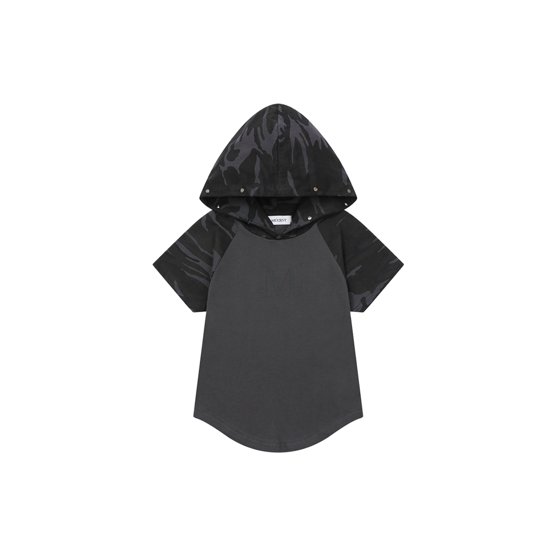P0000BDM MUCENT Vine Camo Raglan Half Hood T Gray