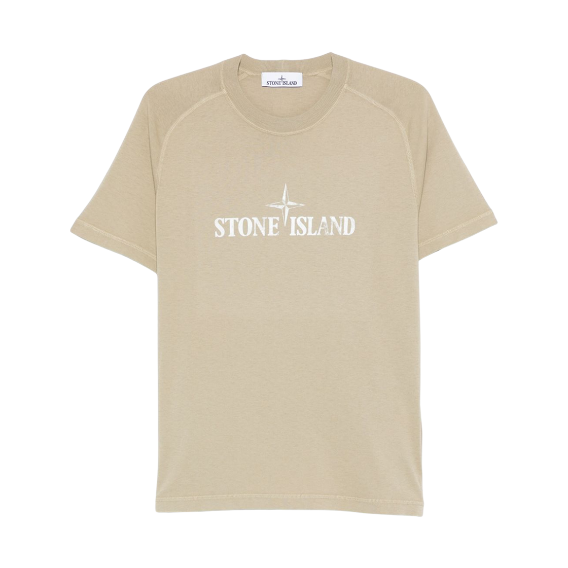 K1S1521000-20S0081-V009A Stone Island 2100020 Organic Cotton Jersey Slim-Fit T-Shirt with Institutional Two Print Desert - 25SS
