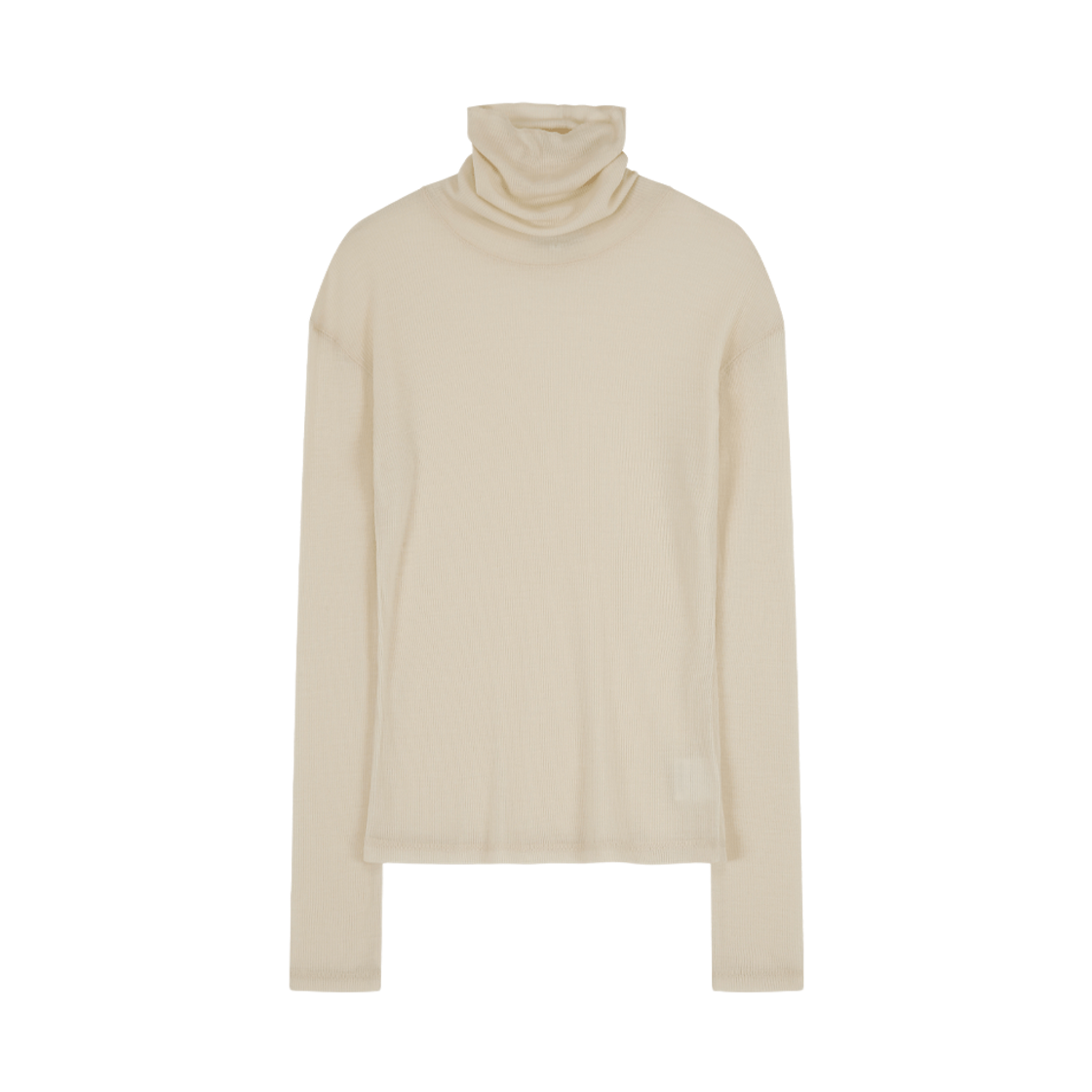 254-2401-02 VIS A VIS Wool Ribbed Jersey Turtleneck Ivory