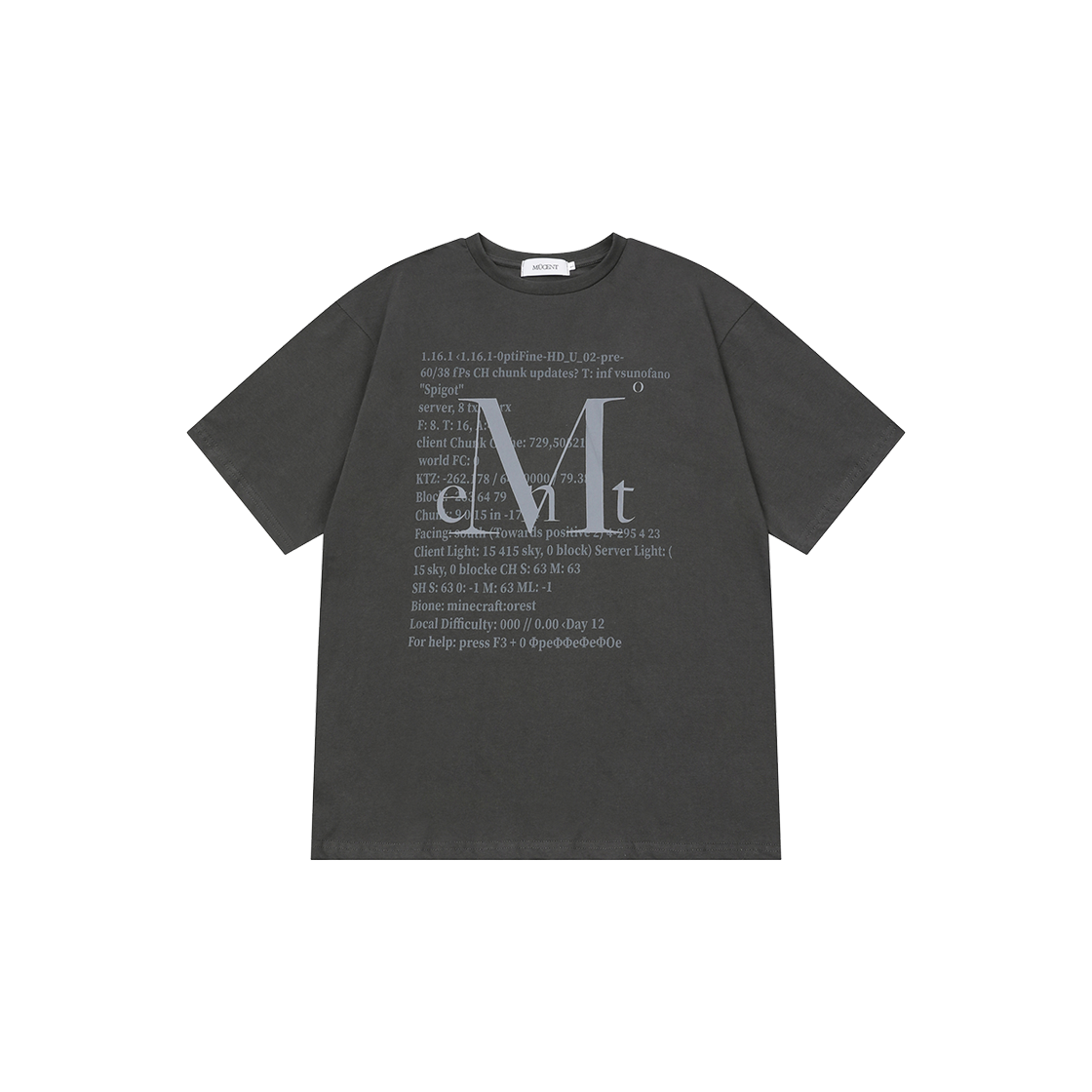 P0000BDR MUCENT Keton 1.16 Half T Unisex Charcoal