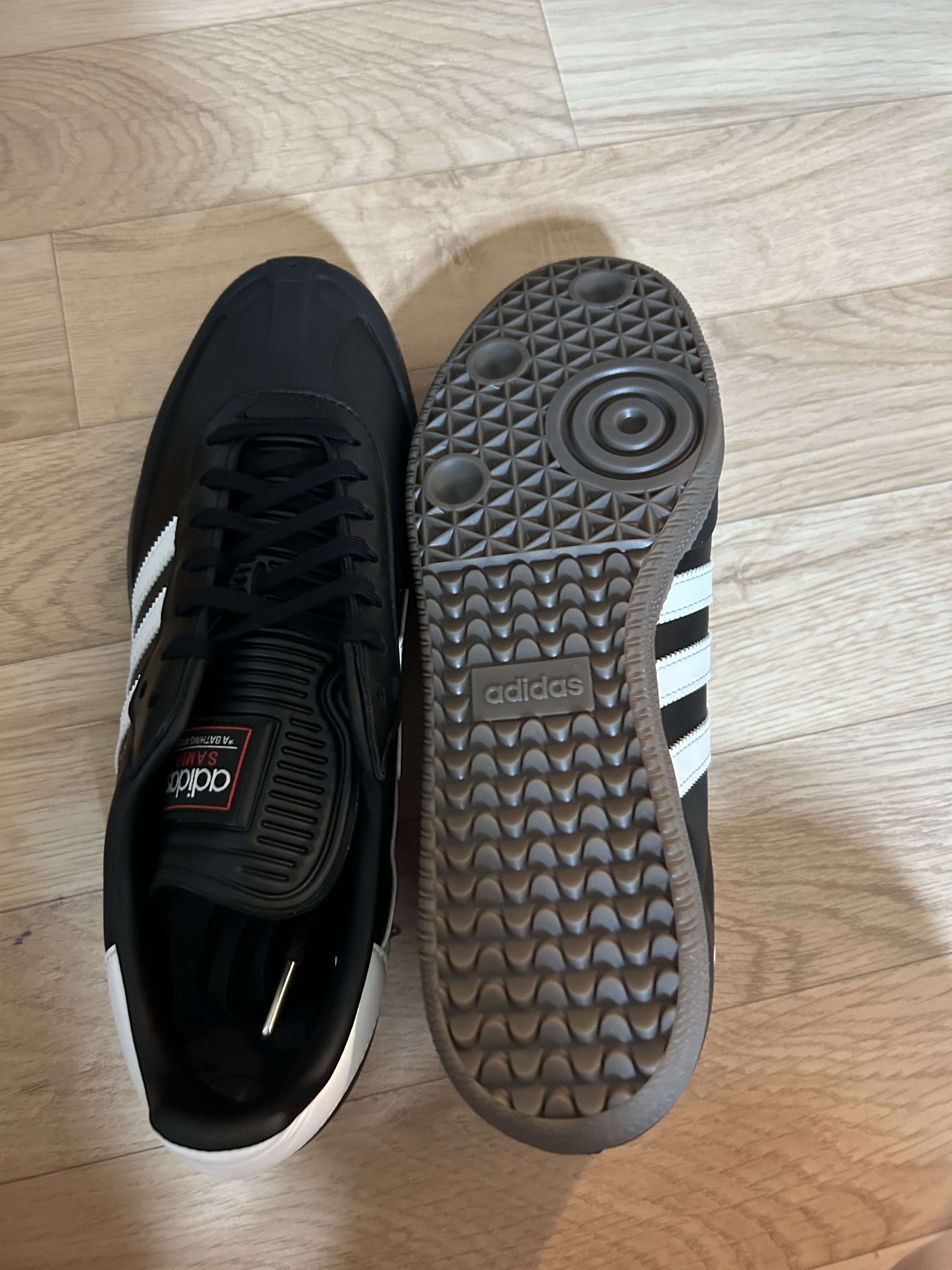 Adidas x BAPE Samba Core Black Footwear White 착용 스타일