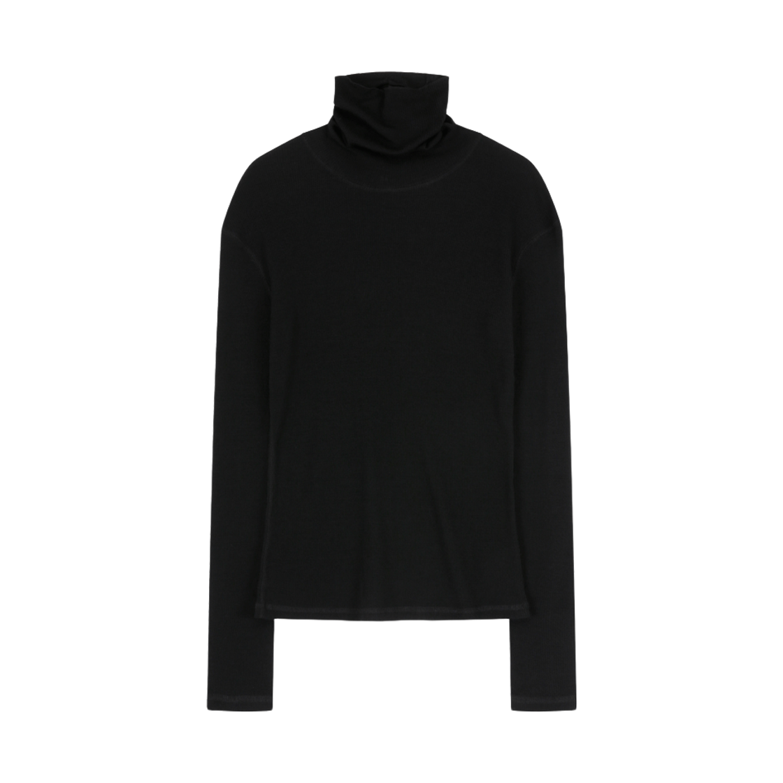 254-2401-01 VIS A VIS Wool Ribbed Jersey Turtleneck Black