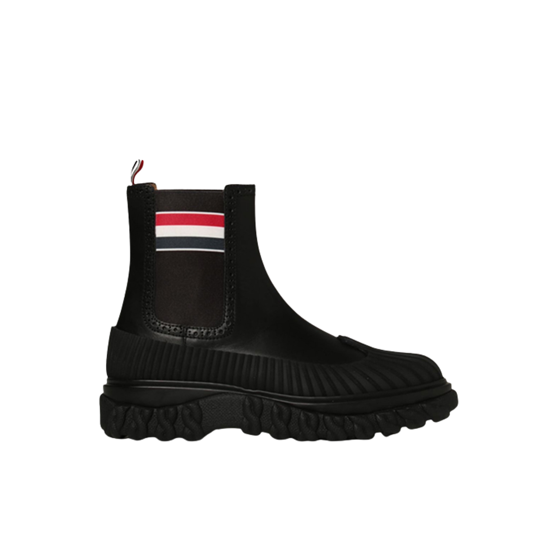 MFB190B-00003-001 Thom Browne Chelsea Duck Leather Boot Black