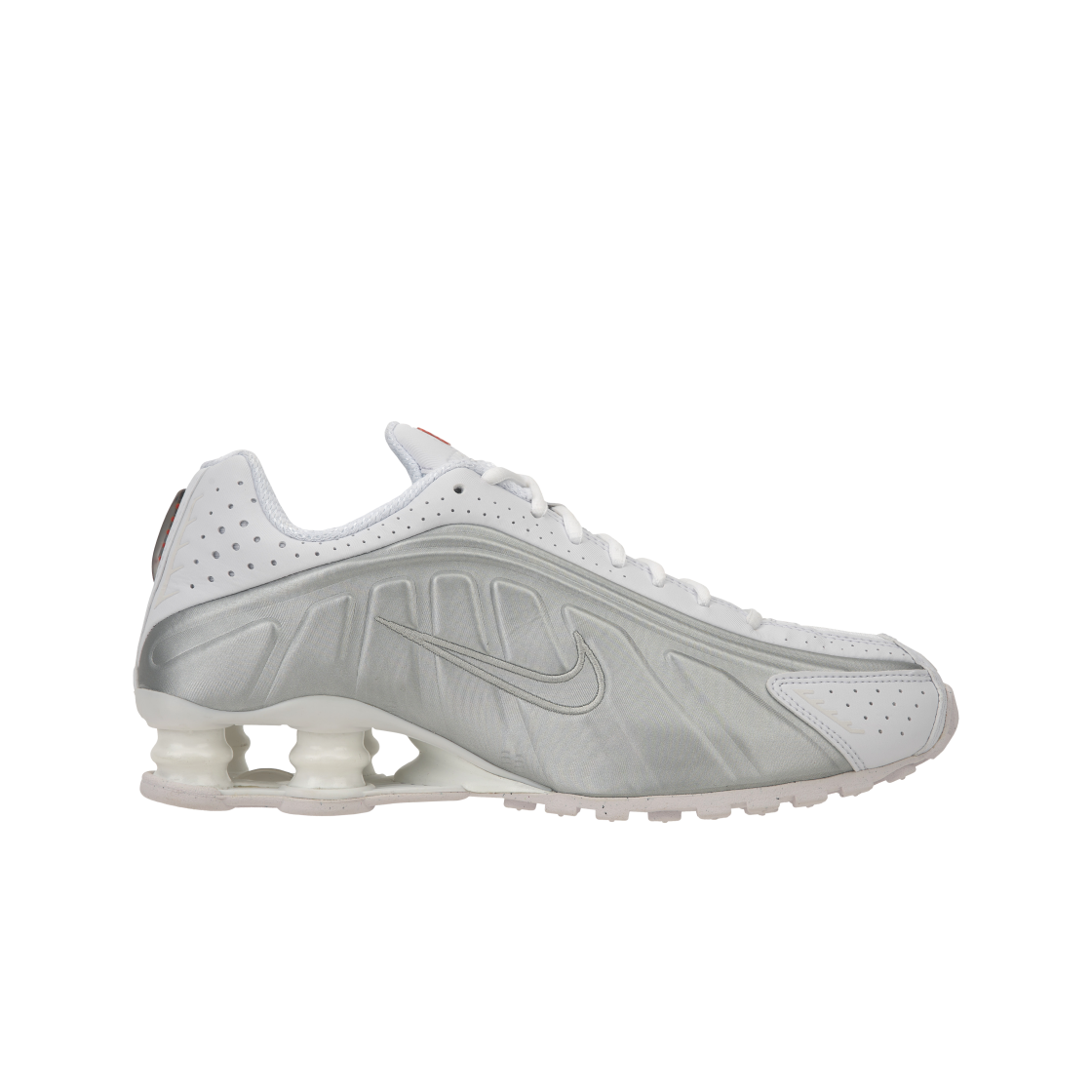 (W) 나이키 샥스 R4 화이트 메탈릭 실버((W) Nike Shox R4 White Metallic Silver)