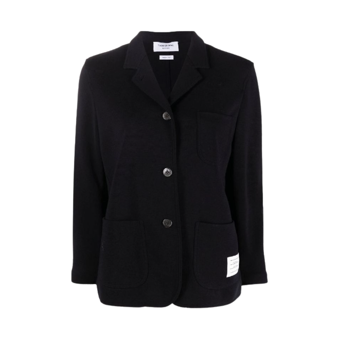 FJT233A-J0020-415 (W) Thom Browne RWB Tab Logo Label Wool Jacket Navy
