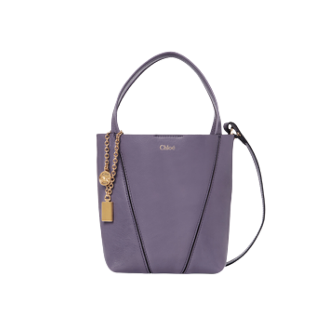 끌로에 그레인드 레더 스핀 스몰 토트백 쉐도우 퍼플(Chloe Spin Small Tote Bag in Grained Leather Shadow Purple) - 1