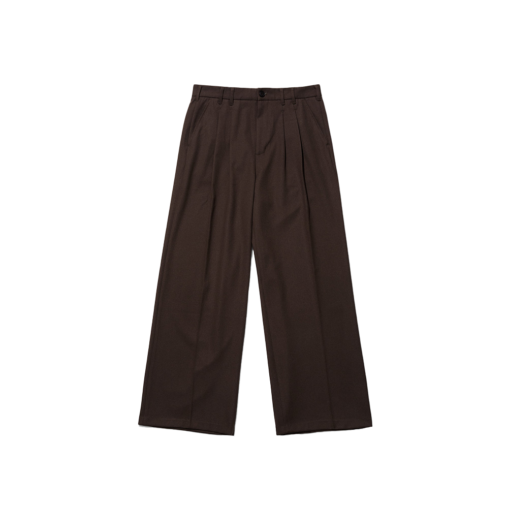O25WWPT009BR OGARP Two Tuck Wide Pants Brown