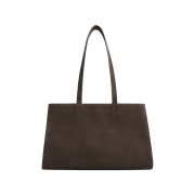 COS Gallery Suede Tote Bag Dark Brown