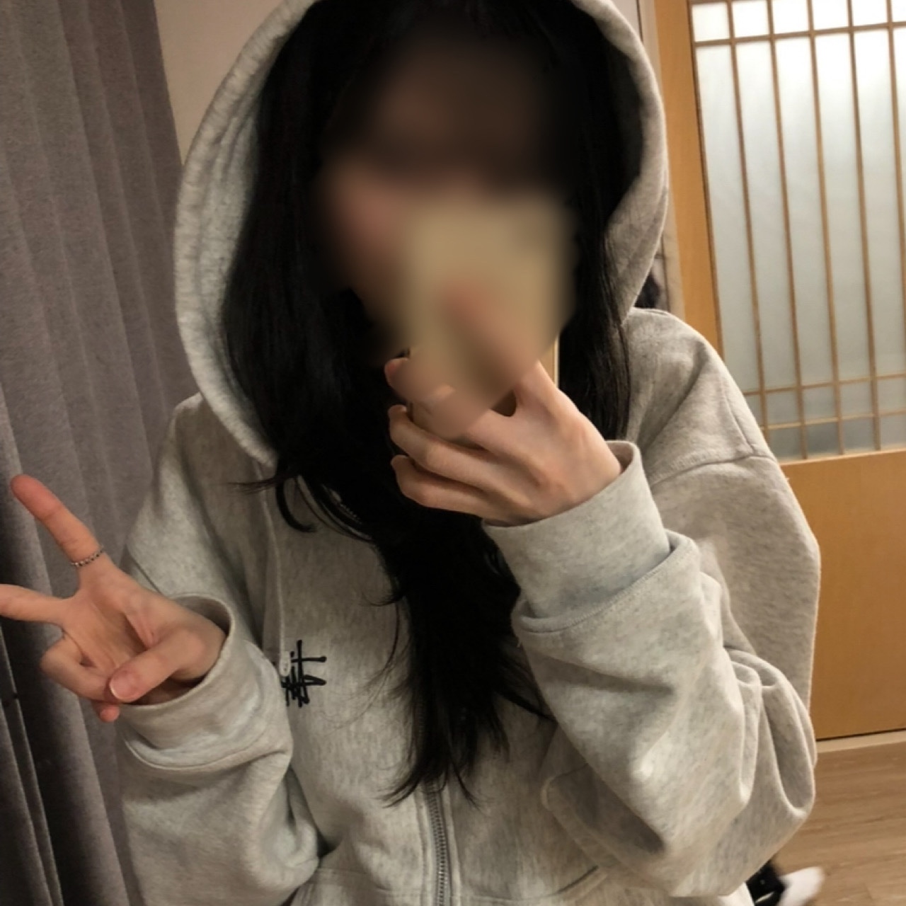 Stussy Basic Stussy Zip Hoodie Ash Heather 착용 스타일
