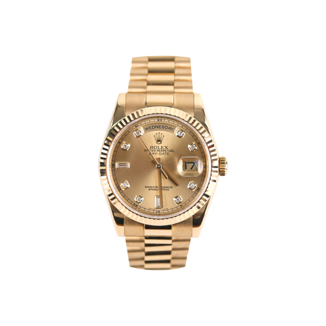 IT6WHNV3CTSA Rolex Day-Date 118238 Champagne Diamond 10P 36mm