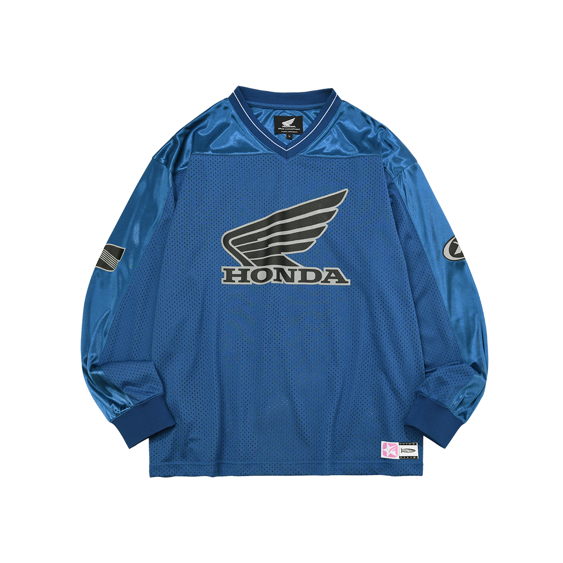 HFF1LS305AGN Honda Original Wing logo Mesh Long Sleeve Blue Green