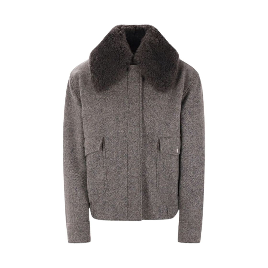 6601003EJ6701403 (W) Stella McCartney Wool Blend Oversize Bomber Jacket Concrete