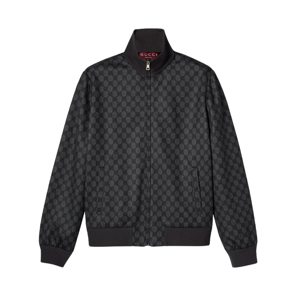 837678-XJHF0-1000 (W) Gucci Printed Technical Jersey Zip Sweatshirt Black