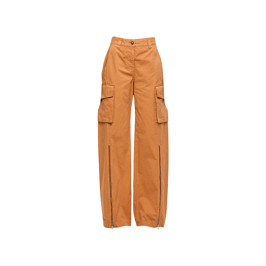 6401603DU4007067 (W) Stella McCartney Front Zip Cargo Pants Brown