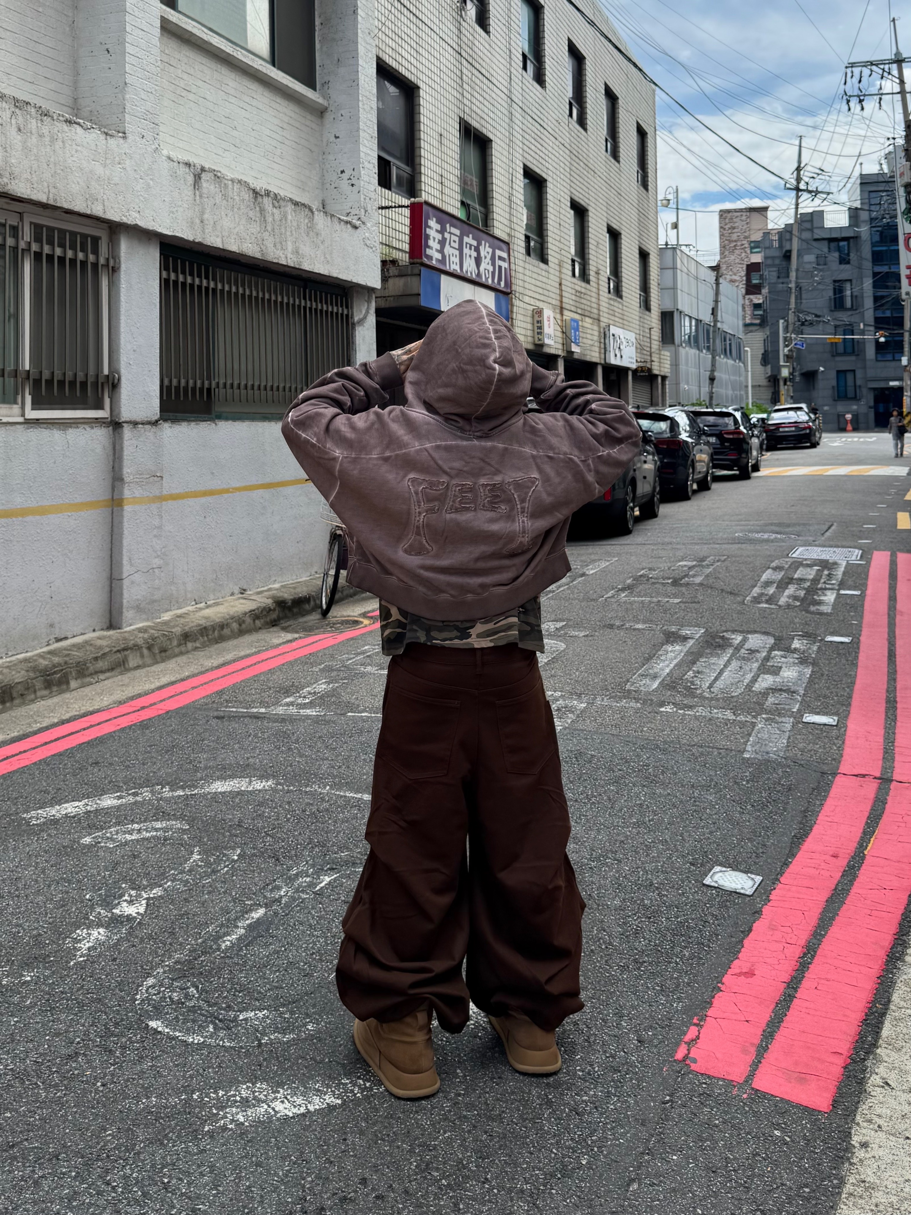 Kinchi x Non Parking N Road Boots Brown, [KREAM Exclusive] Aoiro 6-Panel Bone A/N Cap Mud 착용 스타일 - 2