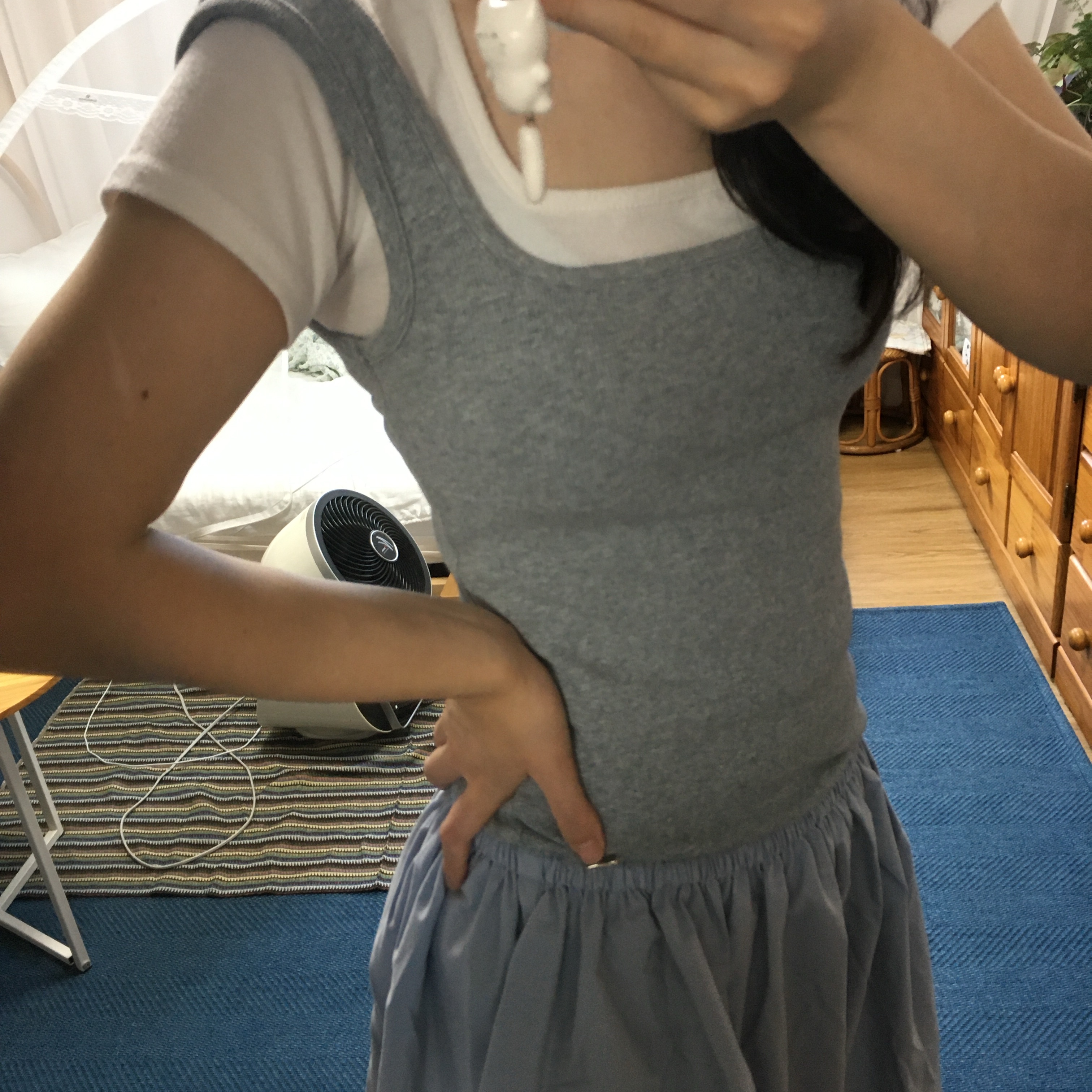 COYSEIO Rina Dress Baby Blue 착용 스타일