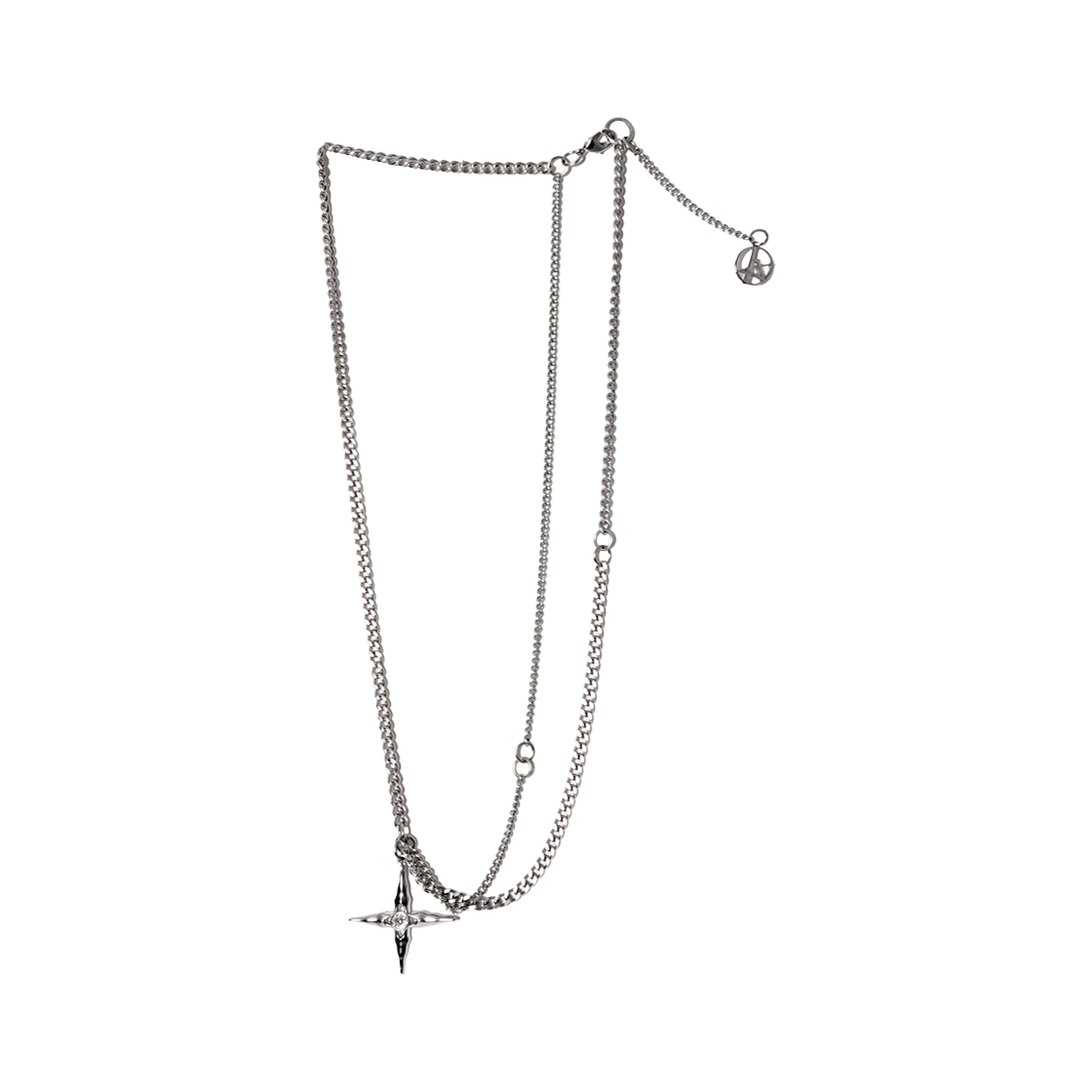 알렌느 몰튼 크로스 네크레이스 실버(Haleine Molten Cross Necklace Silver (WA302))