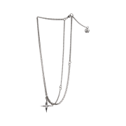 Haleine Molten Cross Necklace Silver (WA302)