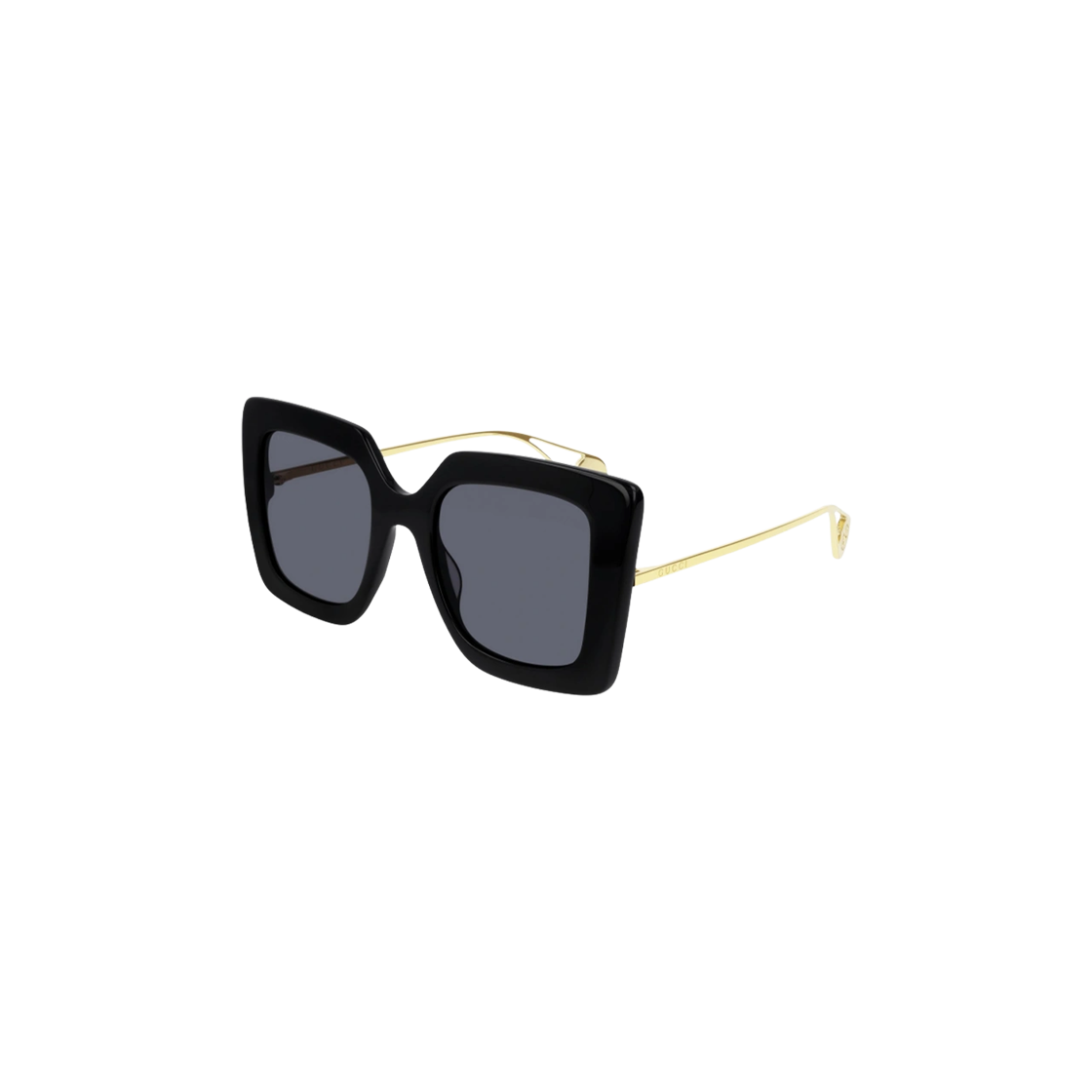 GG0435S-001 Gucci Rectangular Square Frame Sunglasses Black