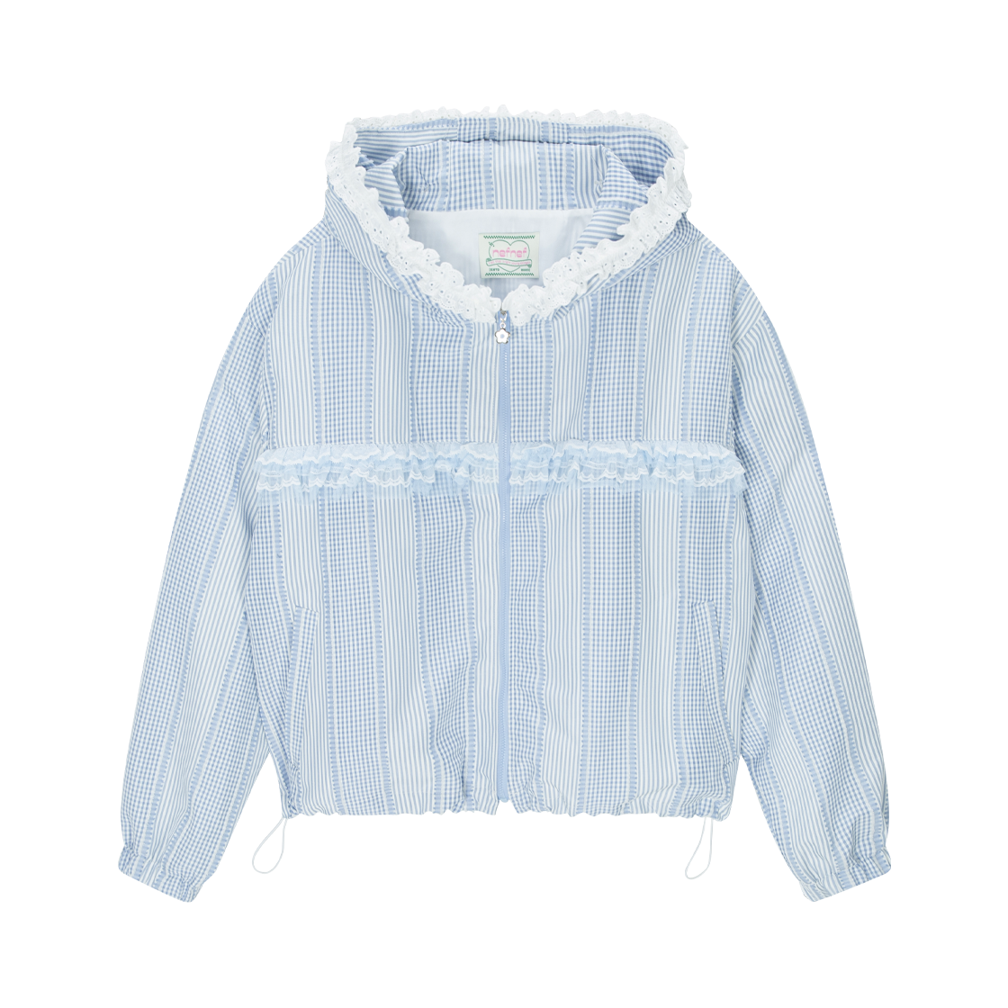 네프네프 레이스 프릴 점퍼 블루(NEFNEF Lace Frill Jumper Blue)
