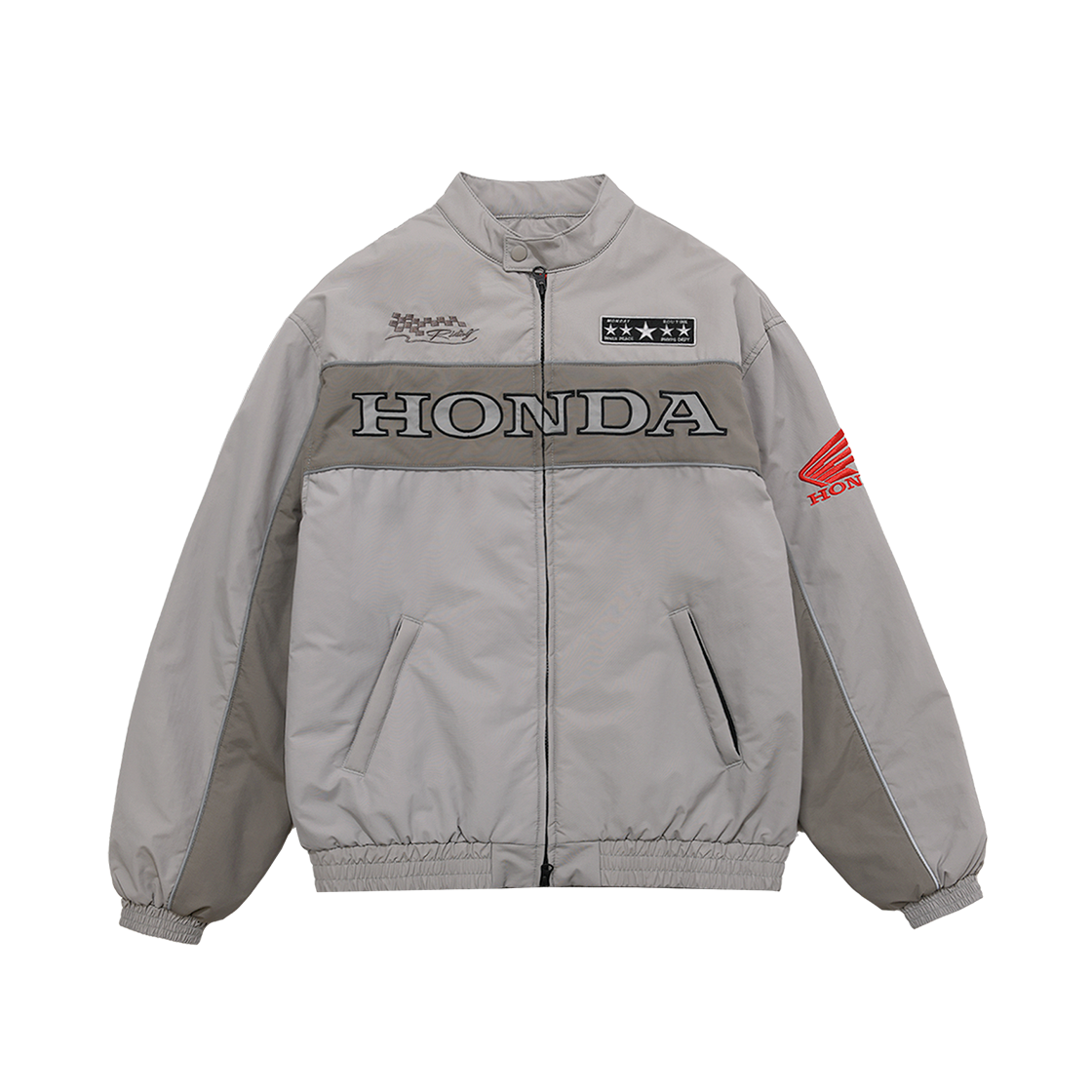 HFF1JK305SGR Honda Piping Motorcycle Blouson Jacket Gray