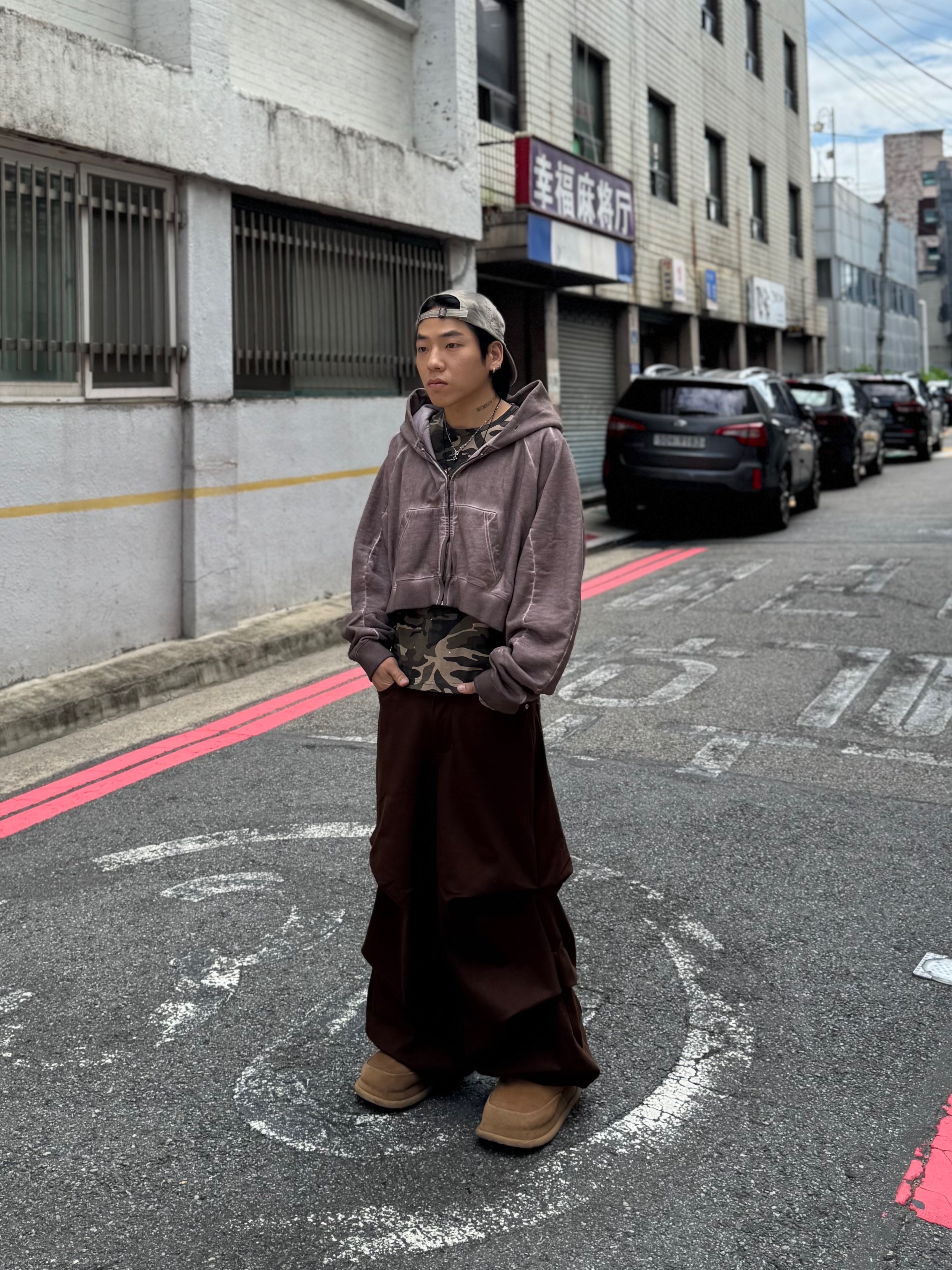 Kinchi x Non Parking N Road Boots Brown, [KREAM Exclusive] Aoiro 6-Panel Bone A/N Cap Mud 착용 스타일 - 7