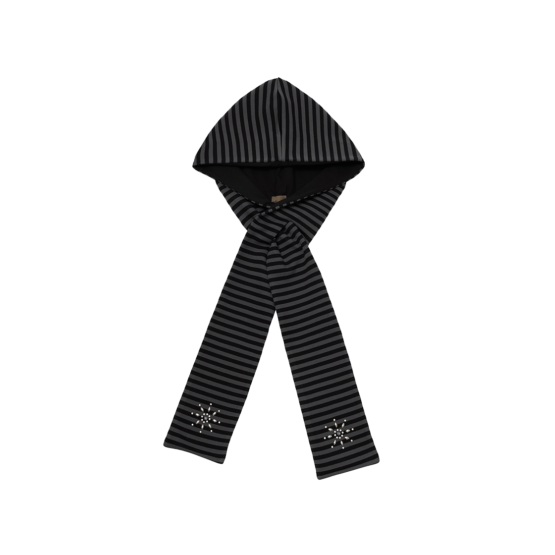 데프가먼츠 스트라이프 후드 머플러 블랙