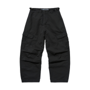Suade Washed Cargo Pants Black