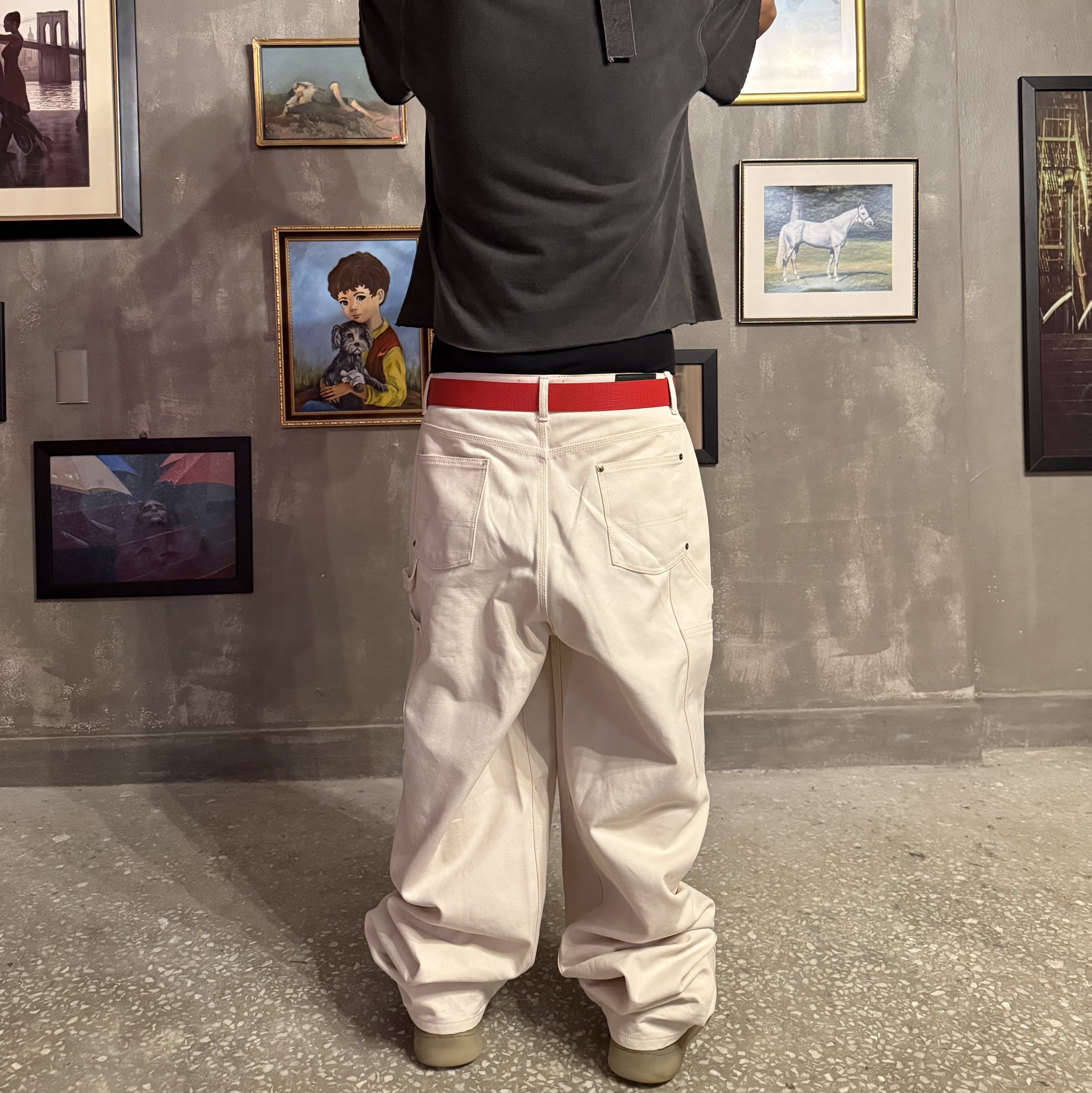 Undermycar Pure Hardstone Carpenter Pants Ivory - 24FW, ERL Vamp Skate Shoe Natural Brown 착용 스타일 - 1