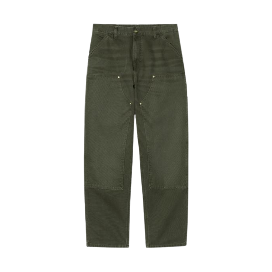 칼하트 WIP 더블 니 팬츠 올리브 스톤 캔버스
