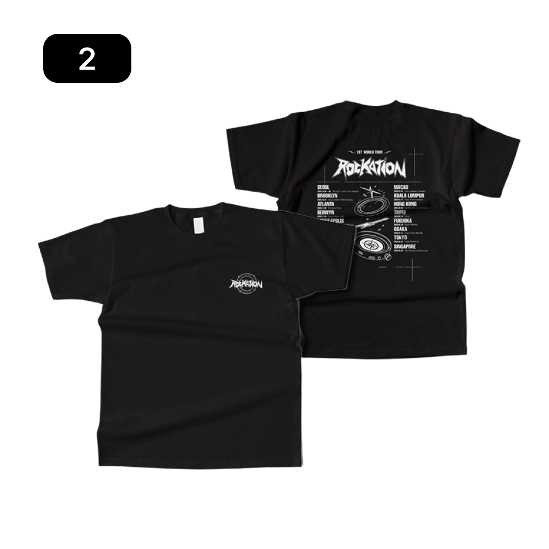 큐더블유이알 [락케이션] 월드투어 티셔츠 (블랙) 2(QWER [ROCKATION] WORLD TOUR T-SHIRT (Black) 2)