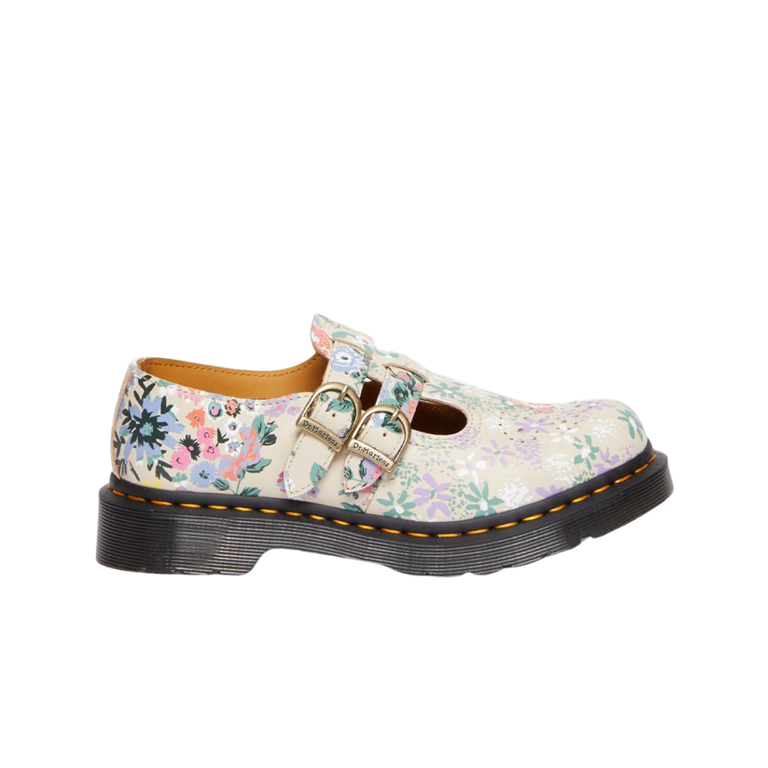 30793292 (W) Dr. Martens 8065 Mary Jane Floral Mash Up Backhand Parchment Beige