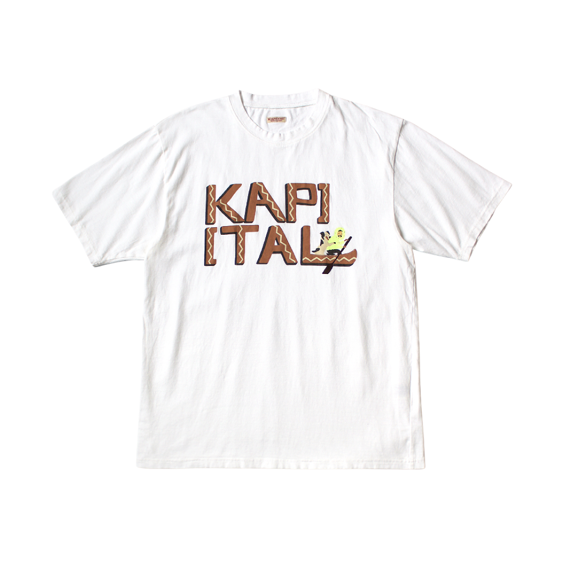 캐피탈 20 저지 크루 티셔츠 카누 캐피탈 Pt 브릭(Kapital 20 Jersey Crew T-Shirt Canoe Kapital Pt Brick)