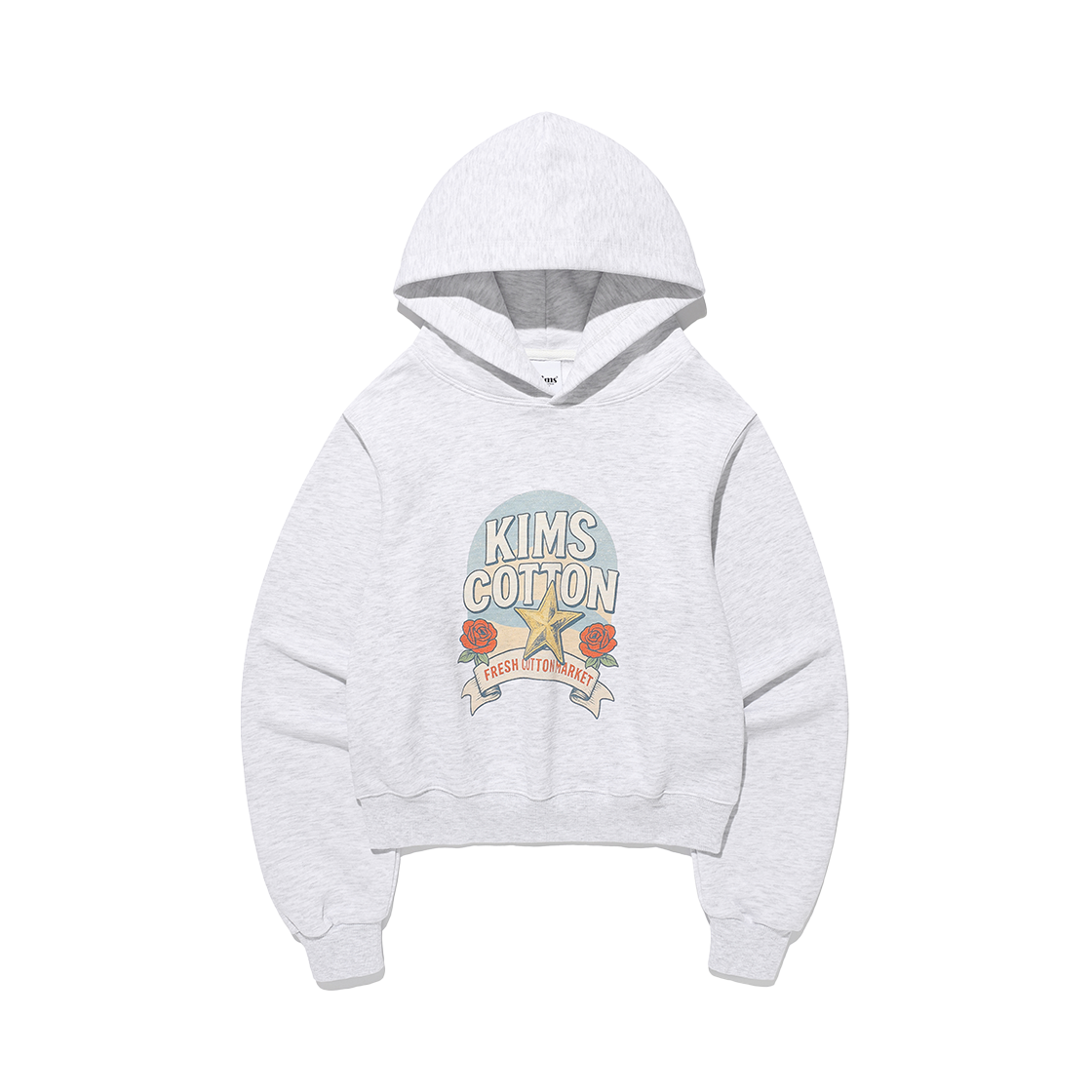 KIB5FUM419AGR Kims Fresh Cotton Market Two Rose One Star Hoodie Grey
