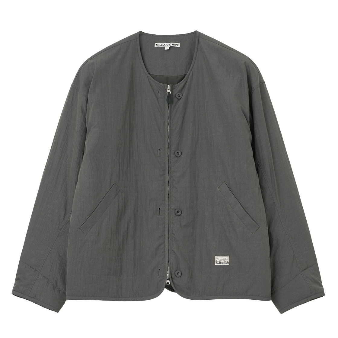 ML589KAB Millo Archive Button Liner Quilted Jacket Khaki Brown