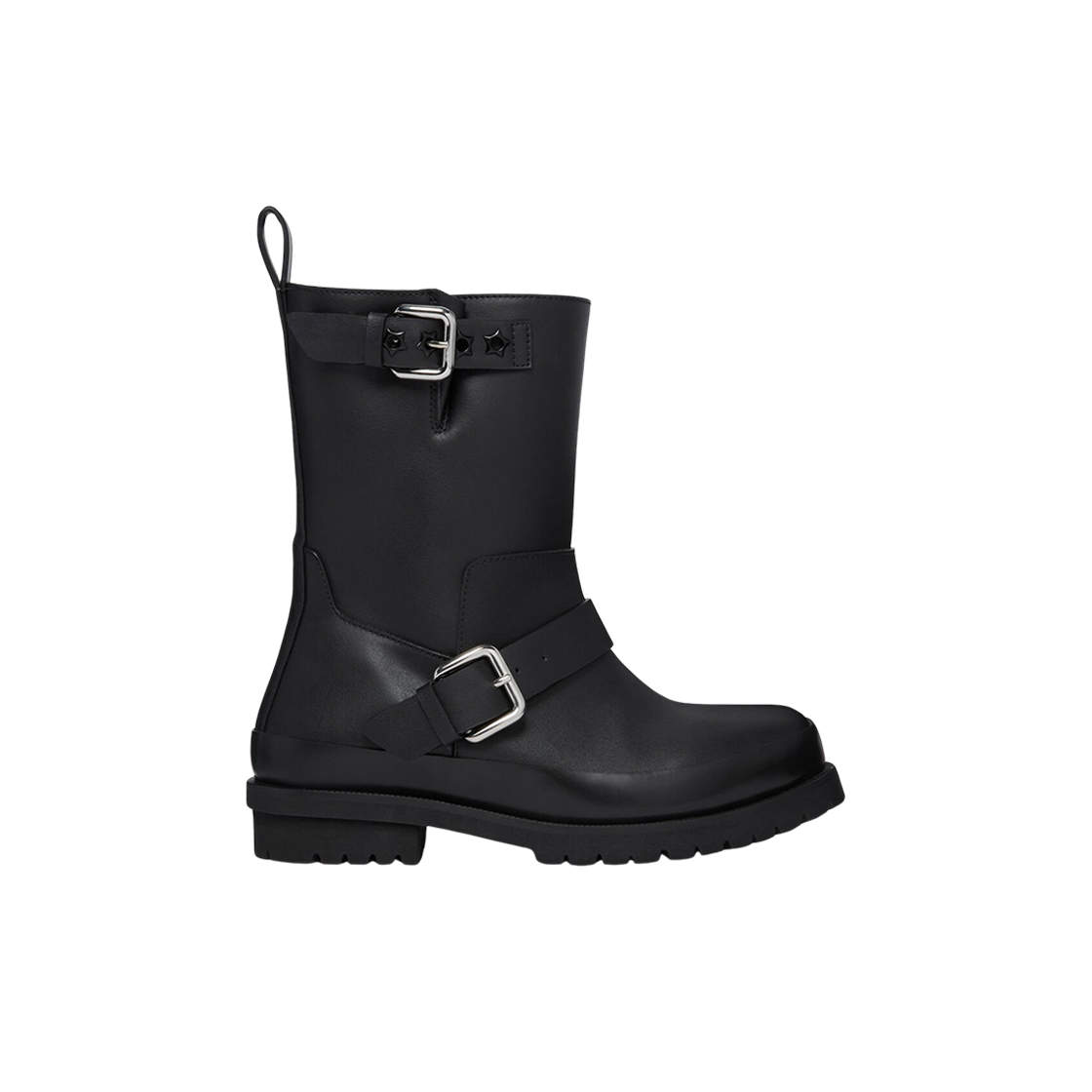 (W) 스텔라 맥카트니 트레이스 버클 스트랩 바이커 부츠 피치 블랙((W) Stella McCartney Trace Buckle Strap Biker Boots Peach Black)