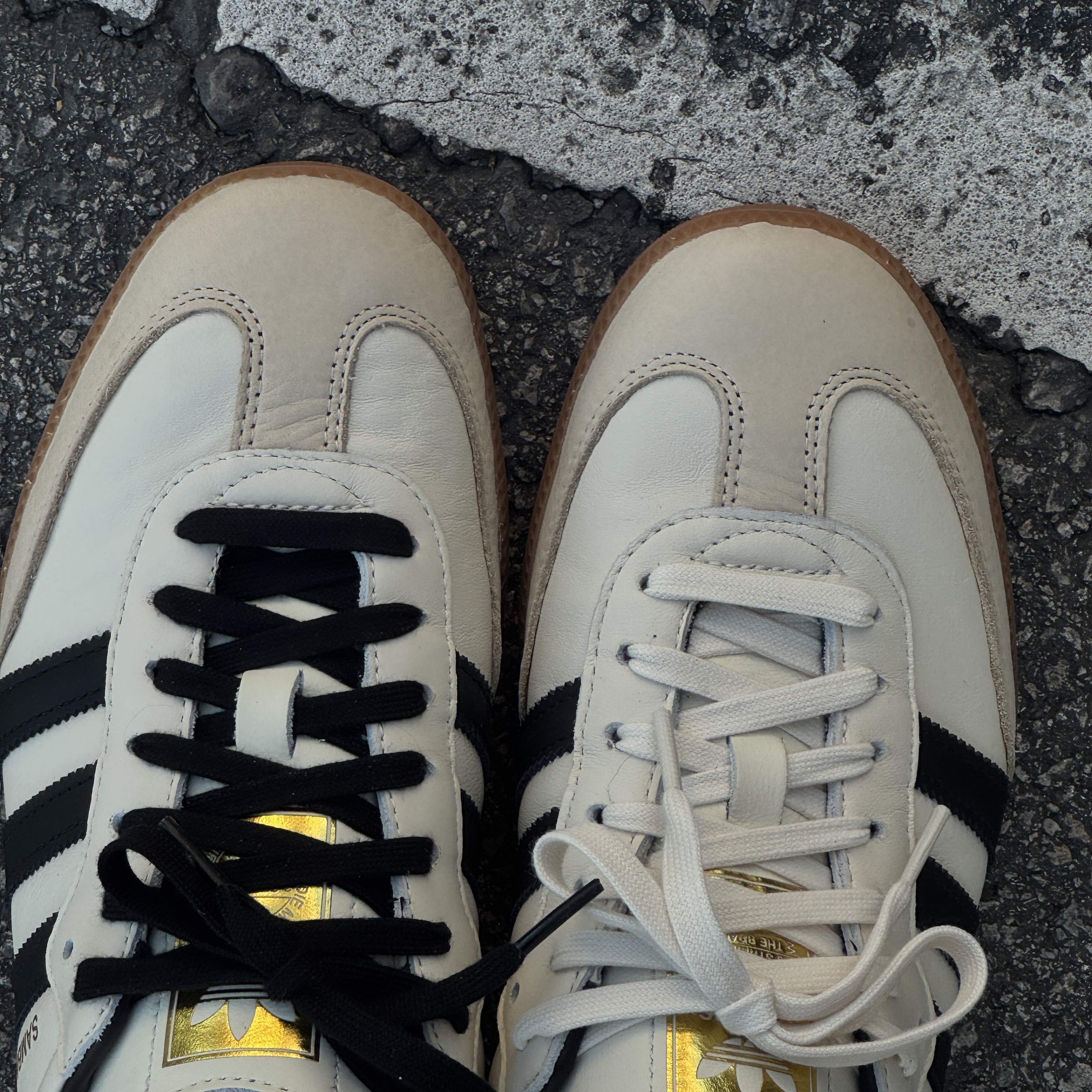 (W) Adidas Samba OG Cream White Core Black 착용 스타일