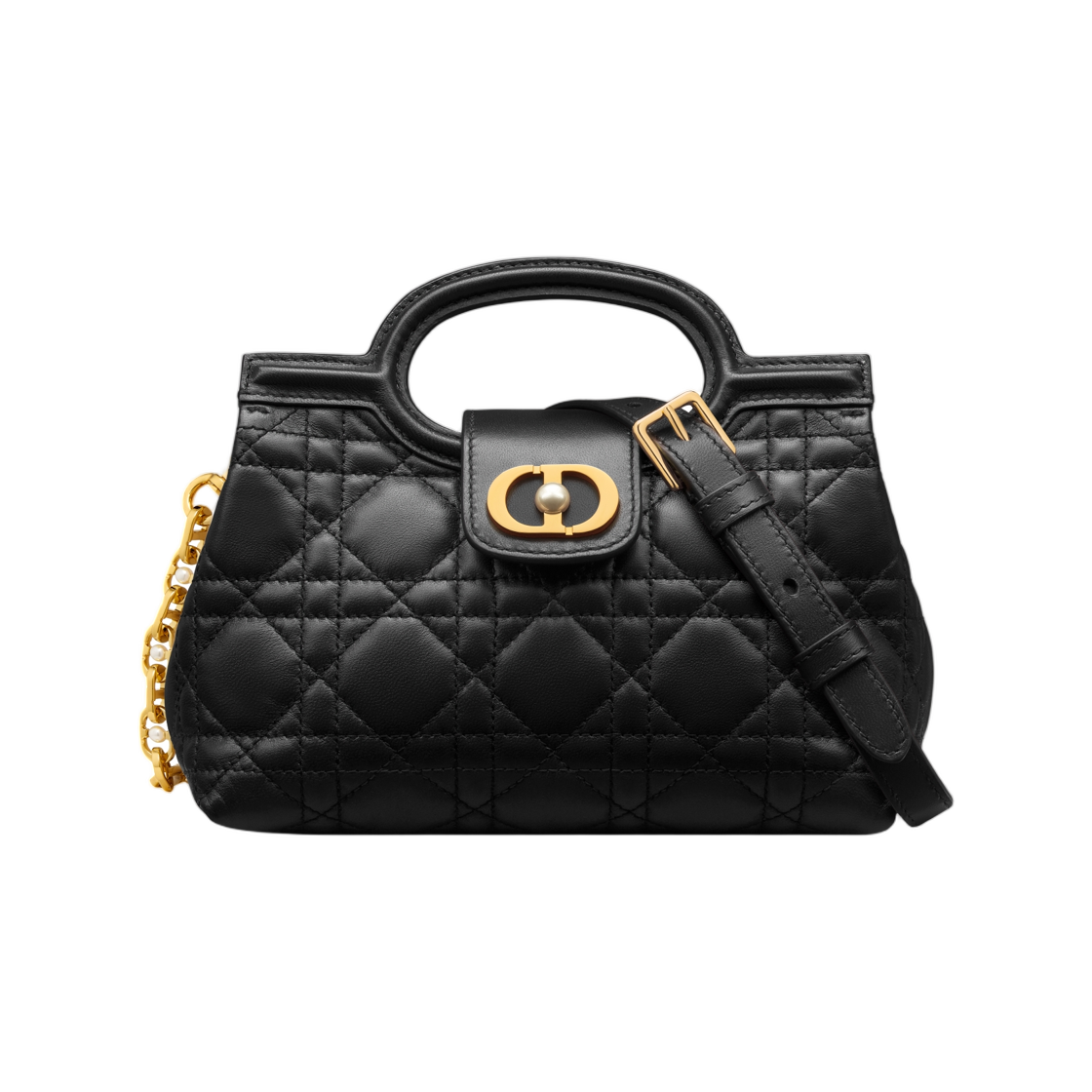 S3123UNJB-M900 Dior Jolie Top Handle Mini Bag Cannage Lambskin Black